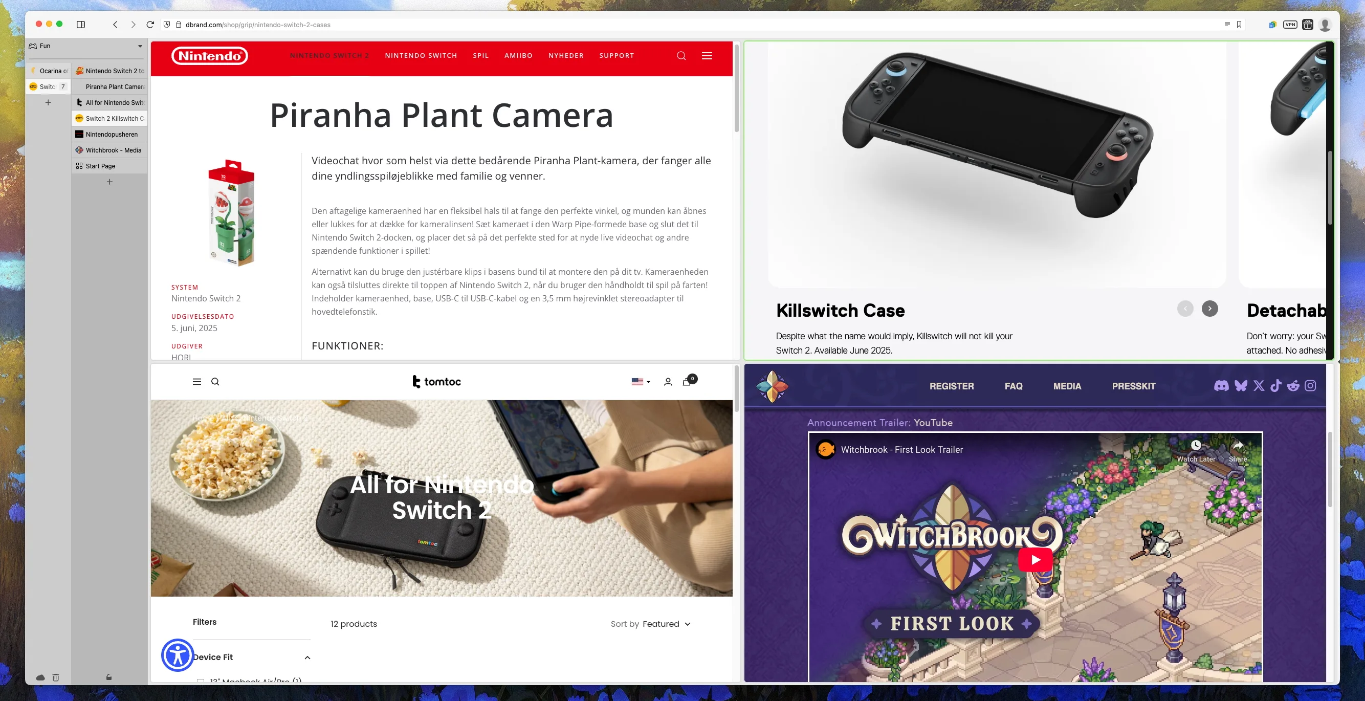 screenshot of the tab tiling feature in action